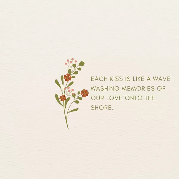 A couple sharing a tender first kiss.