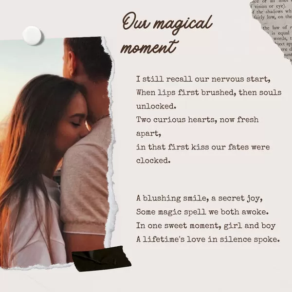 A couple sharing a tender kiss