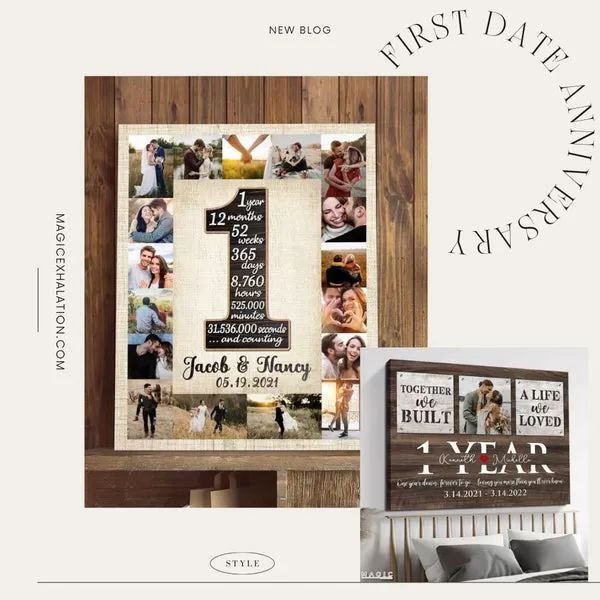 first date anniversary canvas