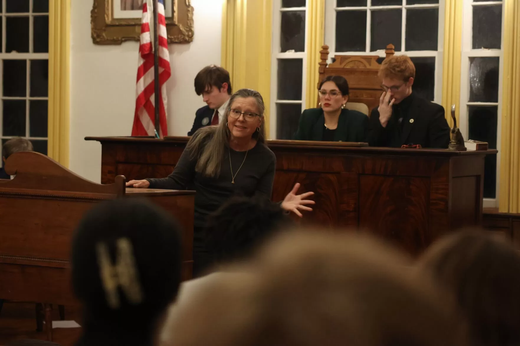 Demosthenian Literary Society alumni speaker at All Night Meeting