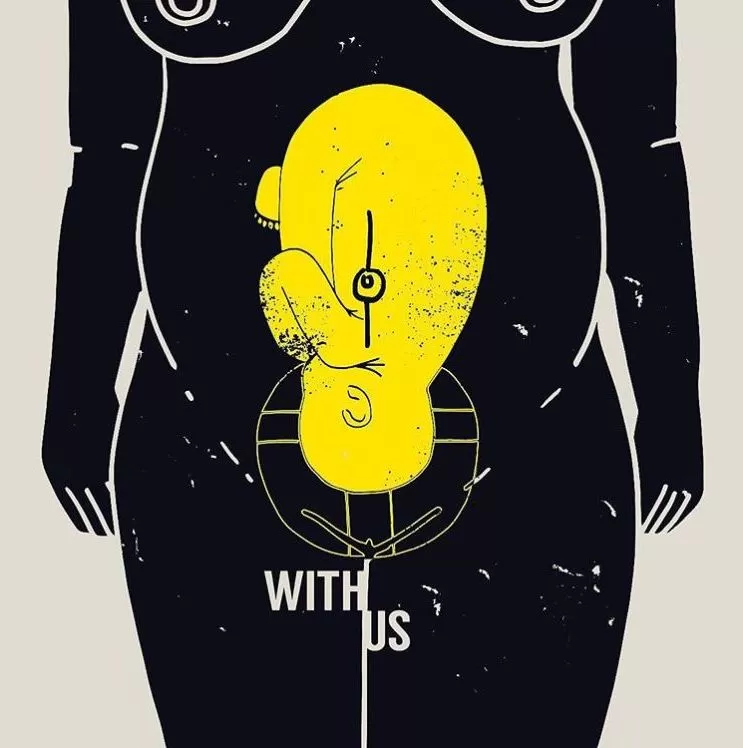 Artwork depicting a pregnant Virgin Mary in the Advent season